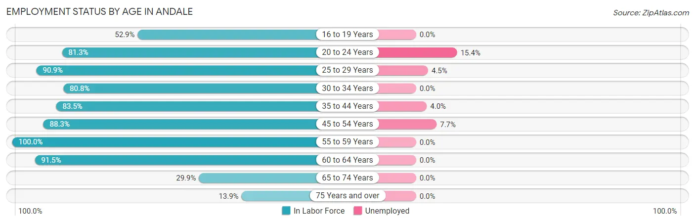 Employment Status by Age in Andale