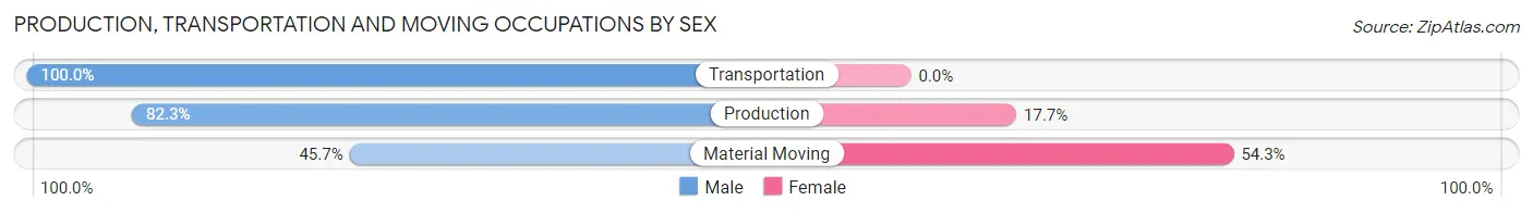 Production, Transportation and Moving Occupations by Sex in Anthony