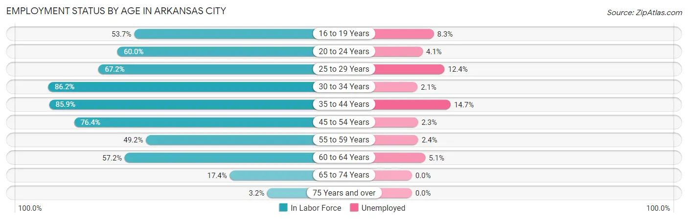 Employment Status by Age in Arkansas City