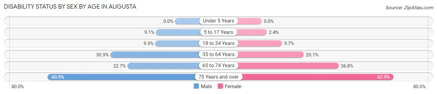 Disability Status by Sex by Age in Augusta