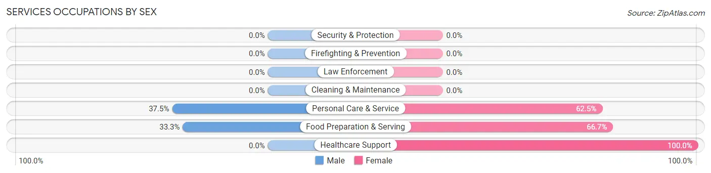 Services Occupations by Sex in Bazine