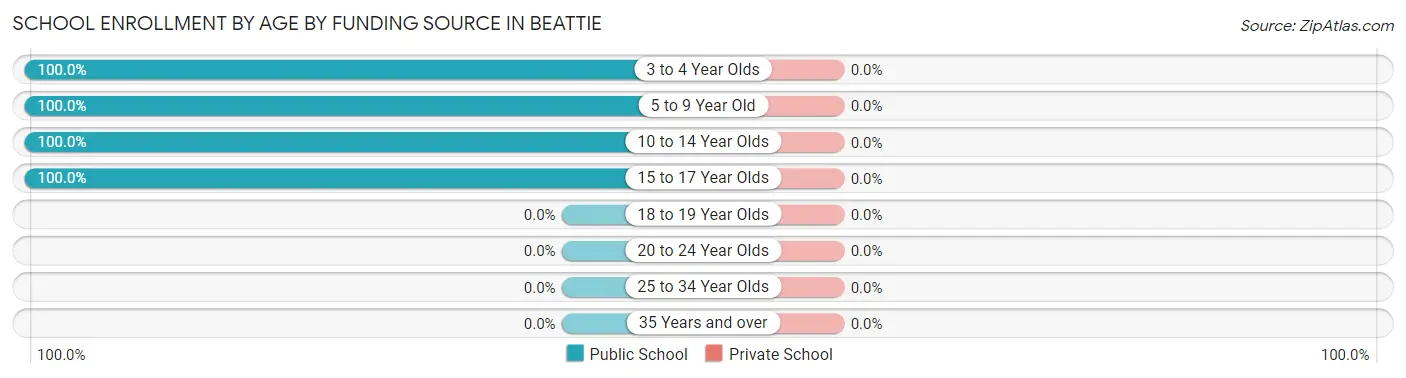 School Enrollment by Age by Funding Source in Beattie