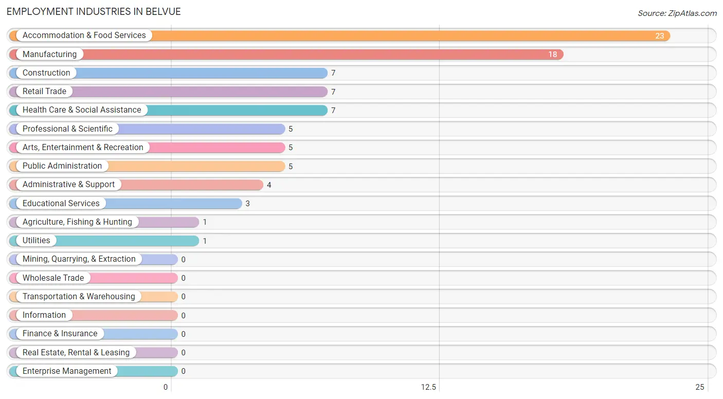 Employment Industries in Belvue