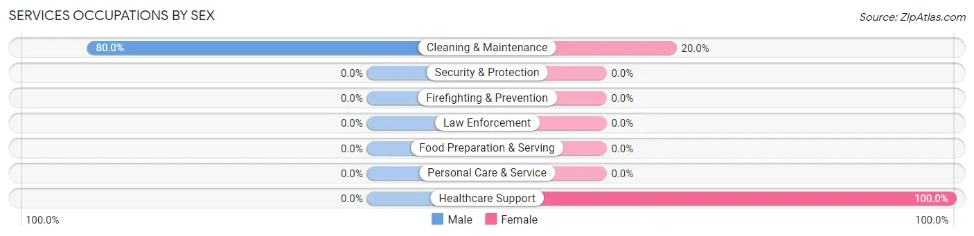 Services Occupations by Sex in Bison
