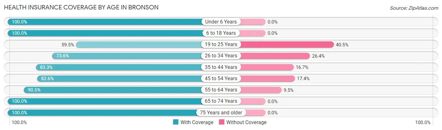 Health Insurance Coverage by Age in Bronson