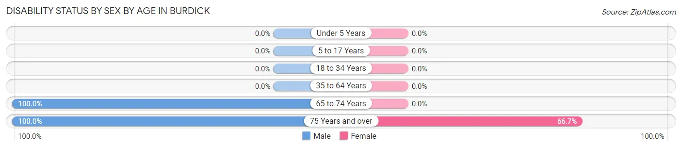 Disability Status by Sex by Age in Burdick