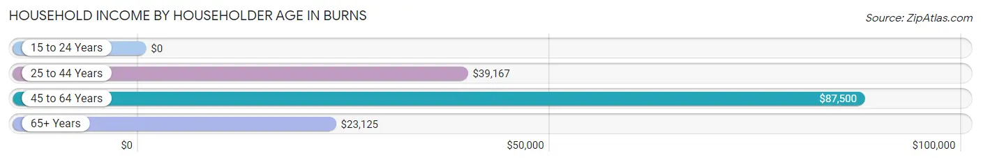 Household Income by Householder Age in Burns