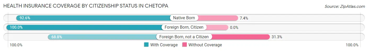 Health Insurance Coverage by Citizenship Status in Chetopa
