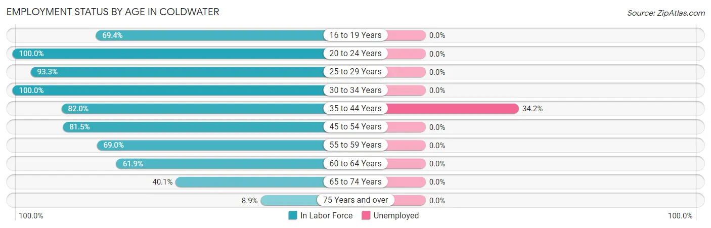 Employment Status by Age in Coldwater
