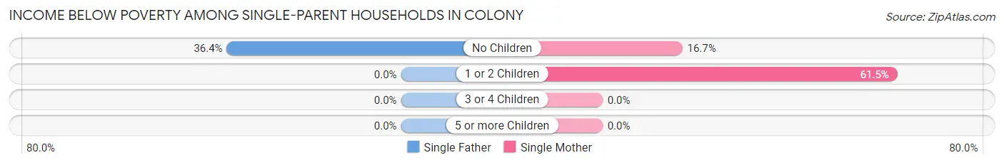 Income Below Poverty Among Single-Parent Households in Colony