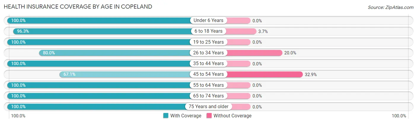 Health Insurance Coverage by Age in Copeland