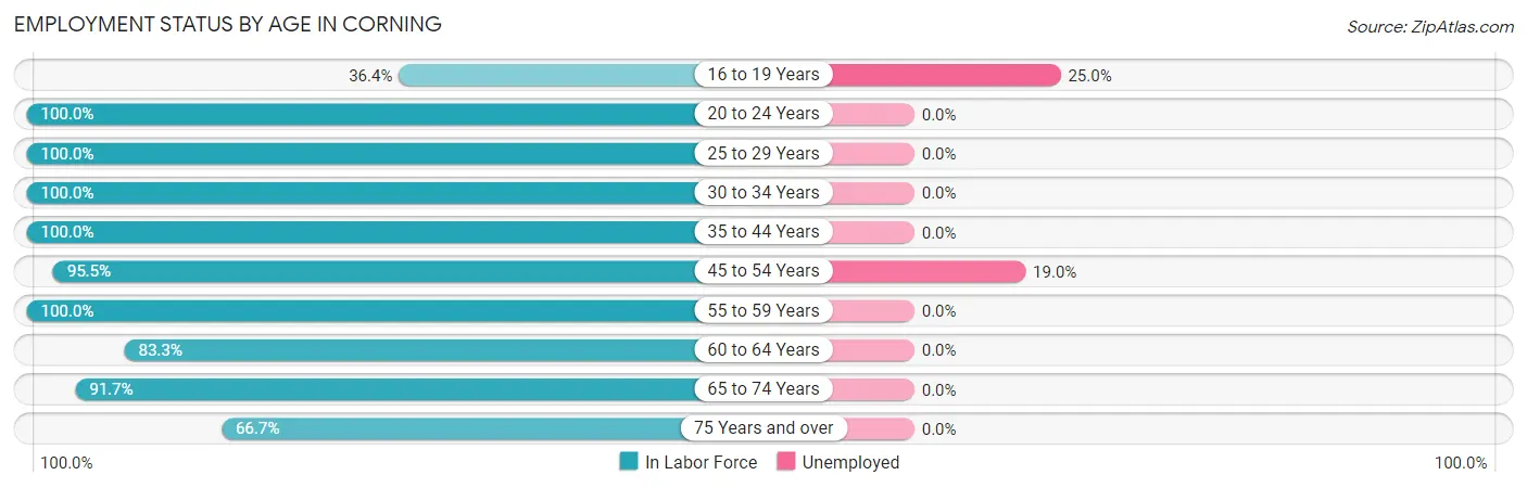 Employment Status by Age in Corning