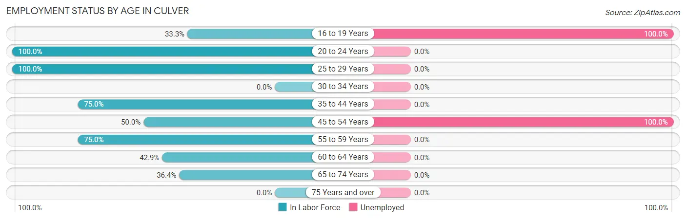Employment Status by Age in Culver