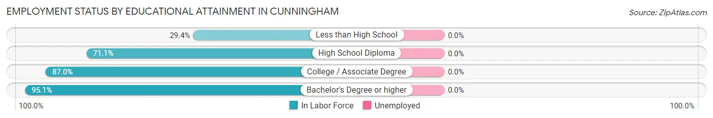 Employment Status by Educational Attainment in Cunningham