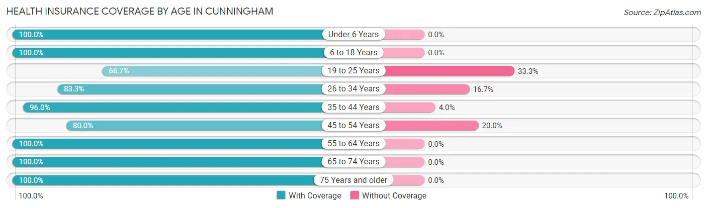 Health Insurance Coverage by Age in Cunningham