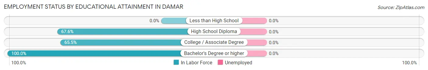 Employment Status by Educational Attainment in Damar