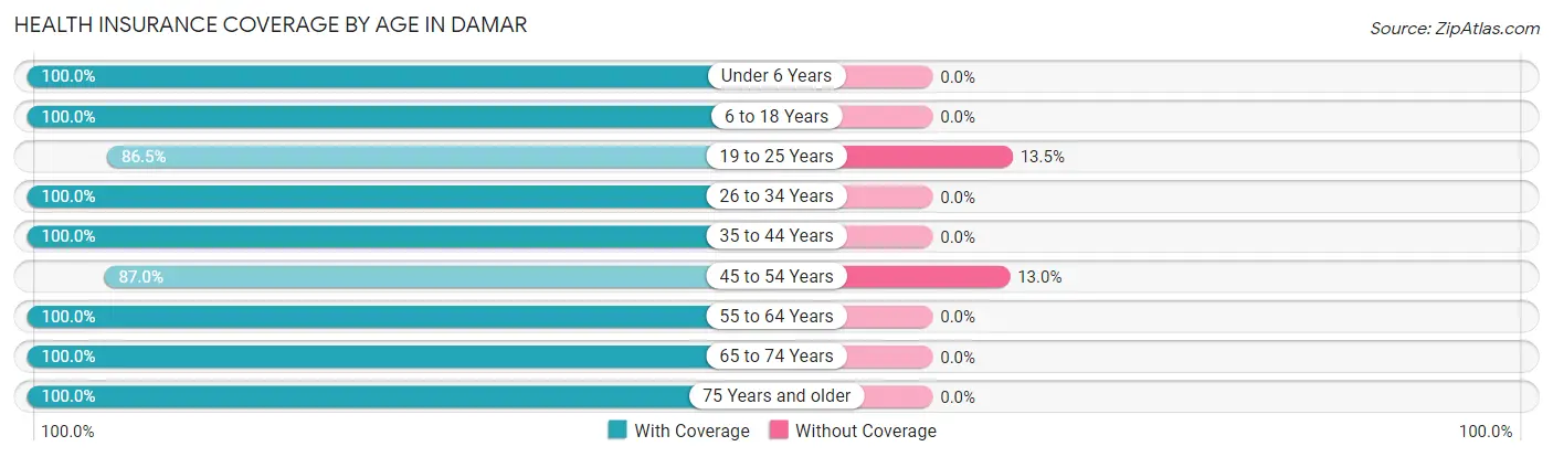 Health Insurance Coverage by Age in Damar