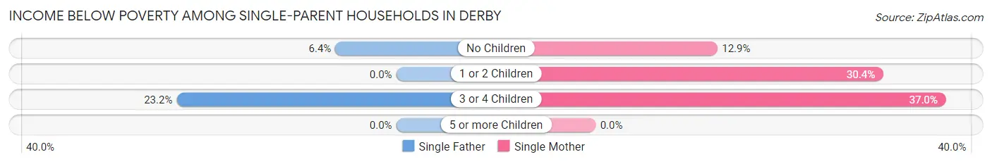 Income Below Poverty Among Single-Parent Households in Derby