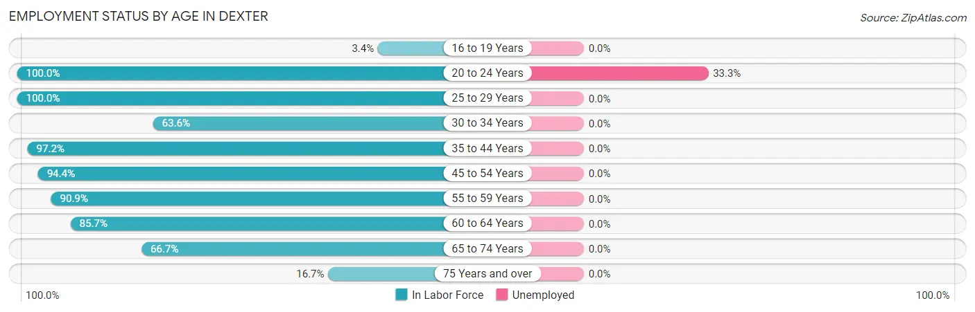 Employment Status by Age in Dexter