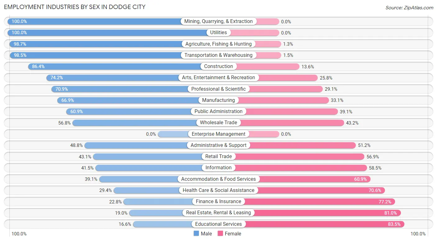 Employment Industries by Sex in Dodge City