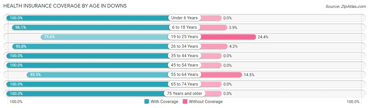 Health Insurance Coverage by Age in Downs