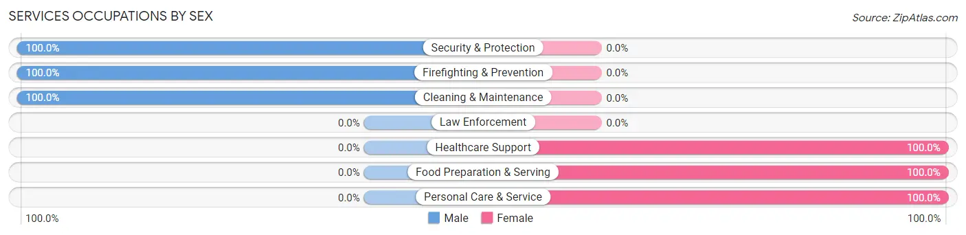 Services Occupations by Sex in Downs