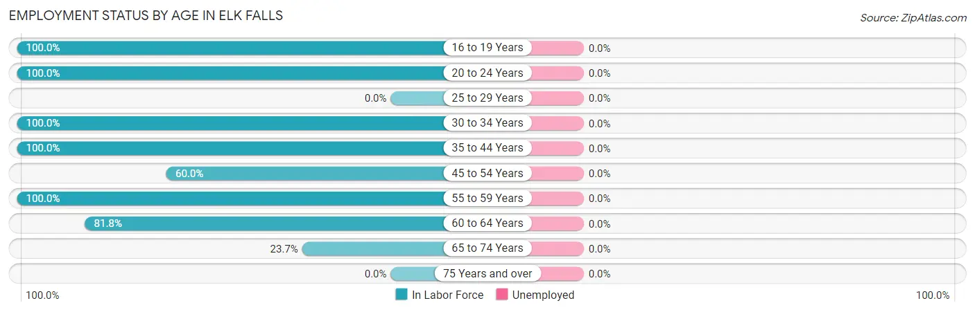 Employment Status by Age in Elk Falls
