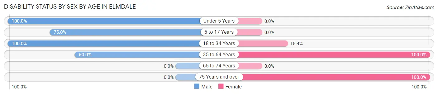 Disability Status by Sex by Age in Elmdale