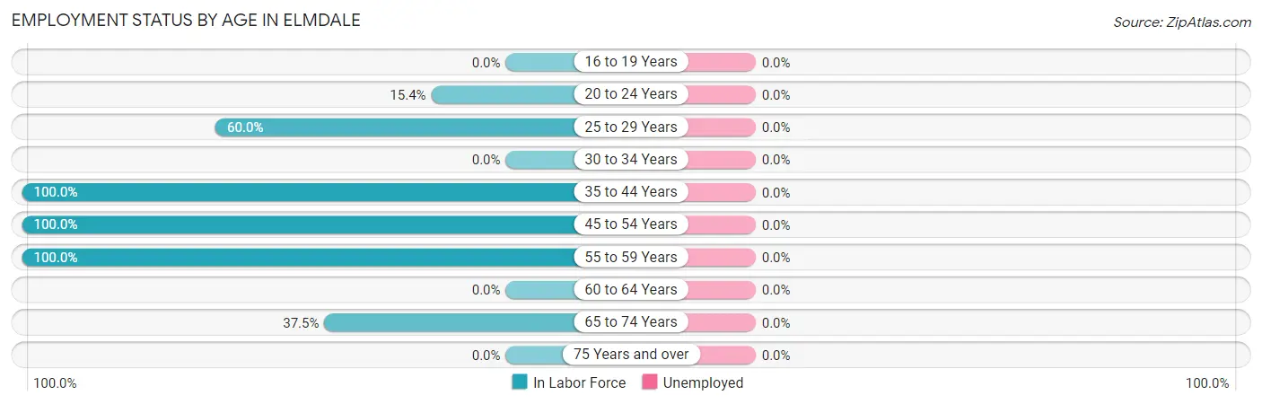 Employment Status by Age in Elmdale