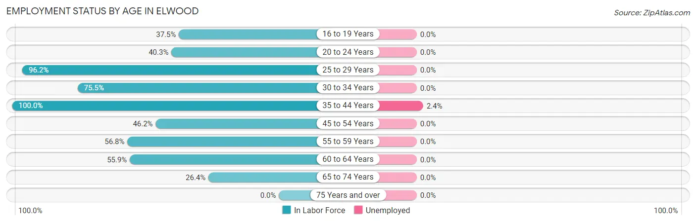 Employment Status by Age in Elwood