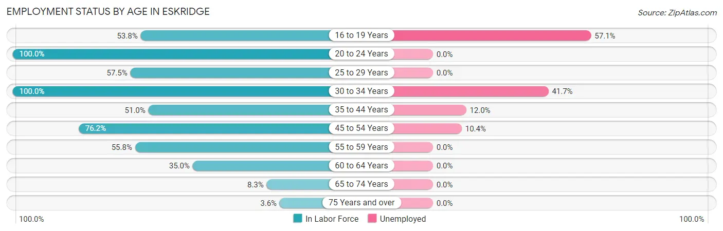 Employment Status by Age in Eskridge