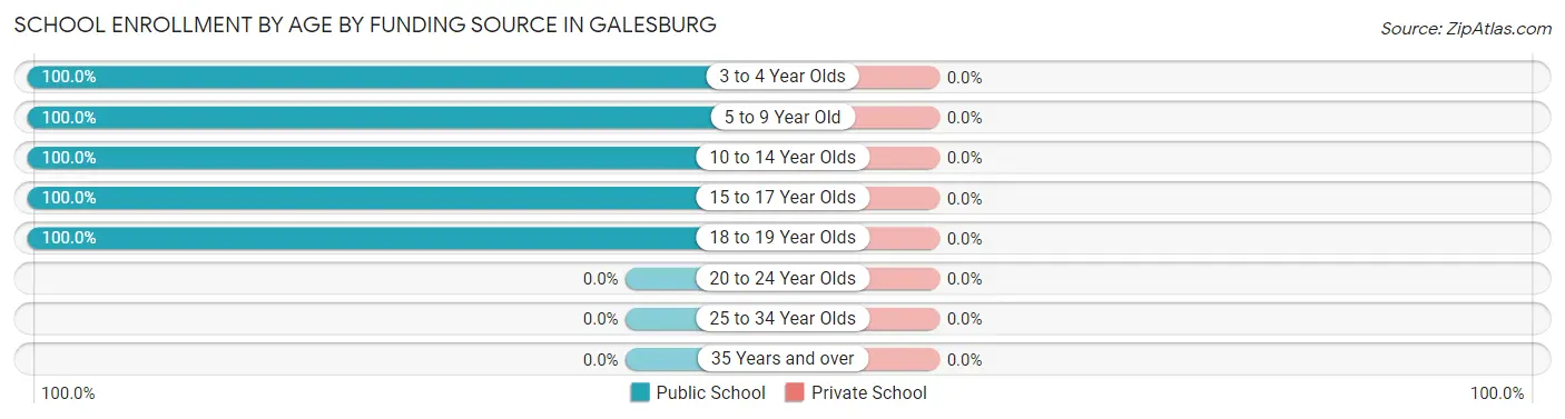 School Enrollment by Age by Funding Source in Galesburg
