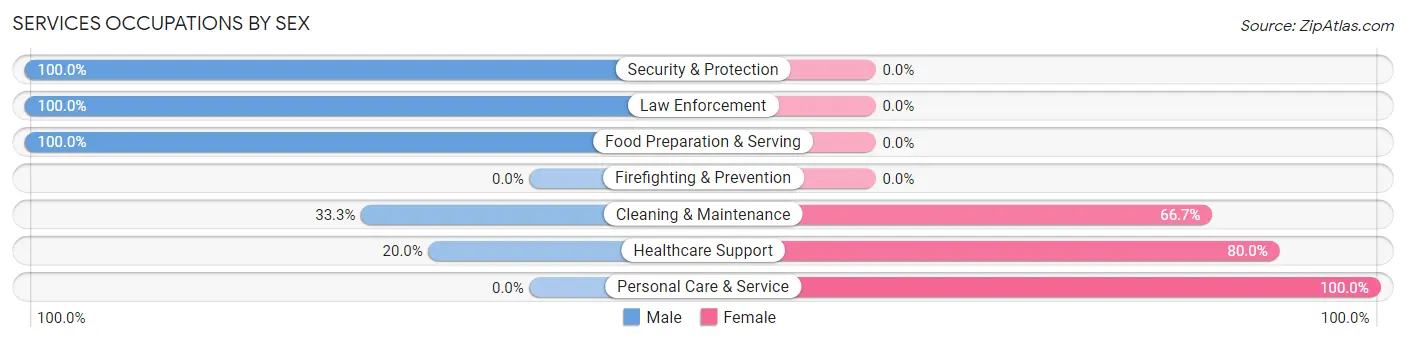 Services Occupations by Sex in Geneseo
