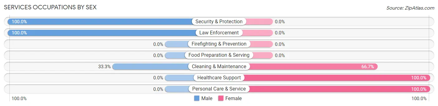Services Occupations by Sex in Glasco