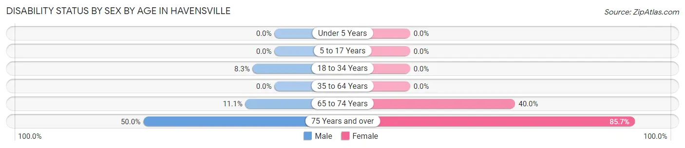 Disability Status by Sex by Age in Havensville