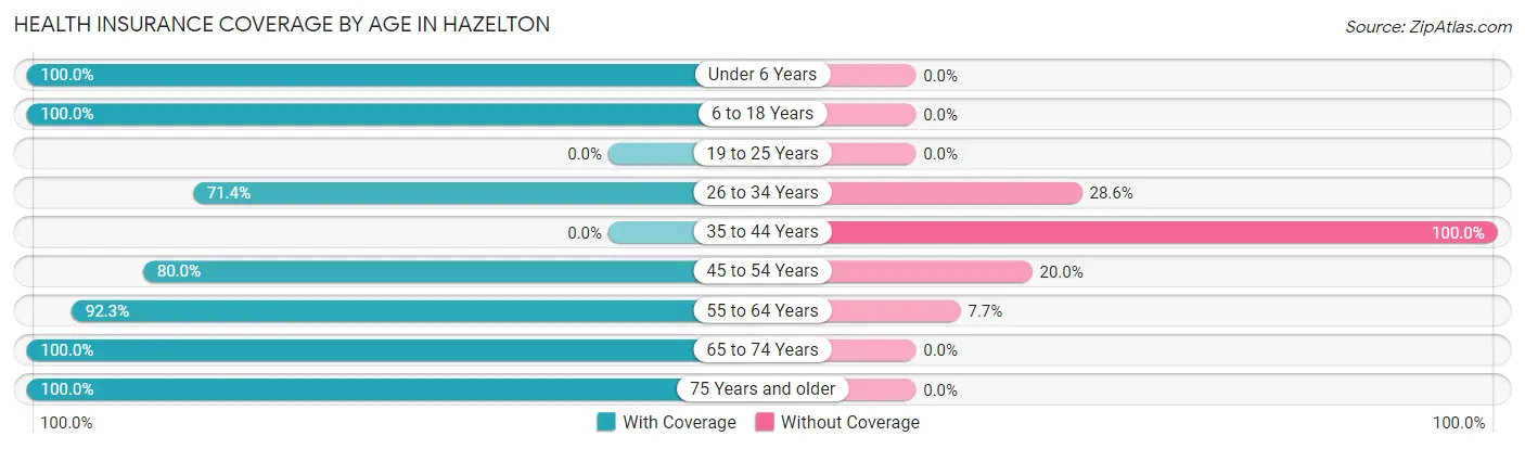 Health Insurance Coverage by Age in Hazelton