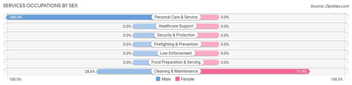 Services Occupations by Sex in Hazelton