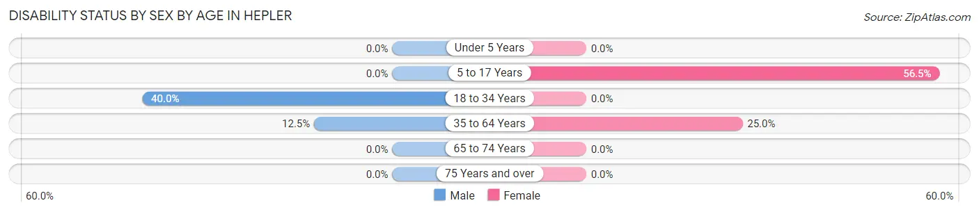 Disability Status by Sex by Age in Hepler