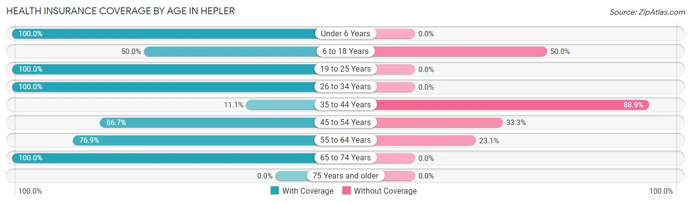 Health Insurance Coverage by Age in Hepler