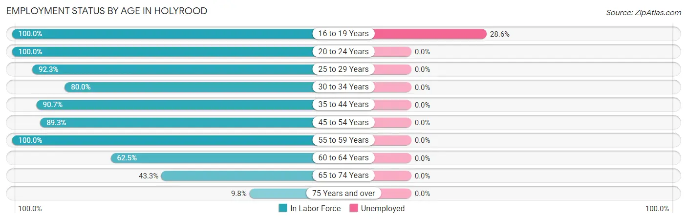 Employment Status by Age in Holyrood