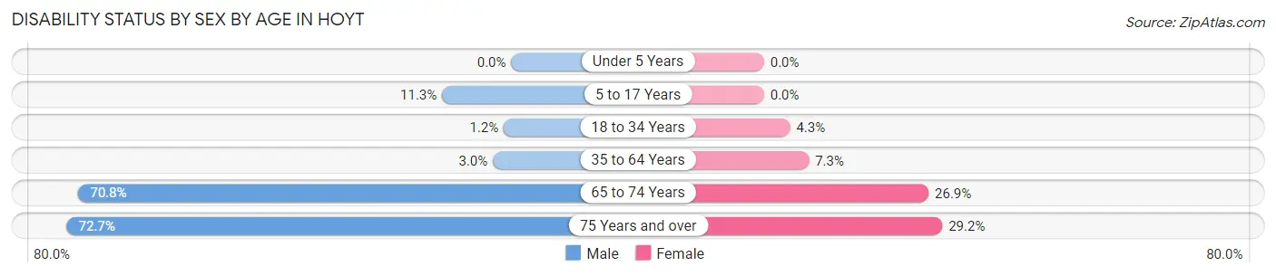 Disability Status by Sex by Age in Hoyt