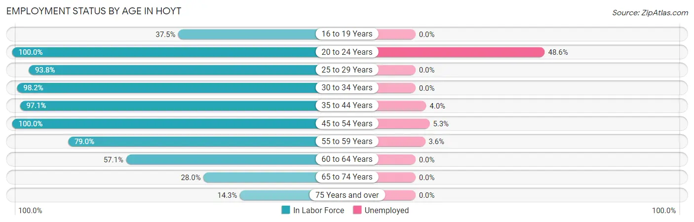 Employment Status by Age in Hoyt