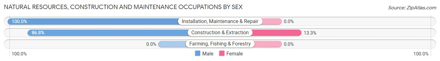 Natural Resources, Construction and Maintenance Occupations by Sex in Humboldt