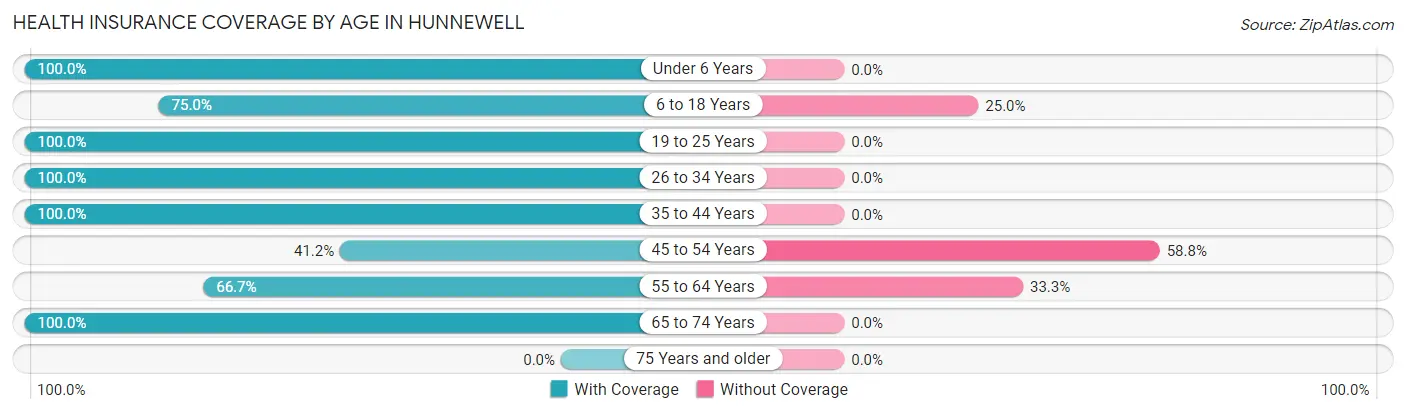 Health Insurance Coverage by Age in Hunnewell