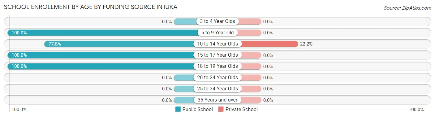School Enrollment by Age by Funding Source in Iuka