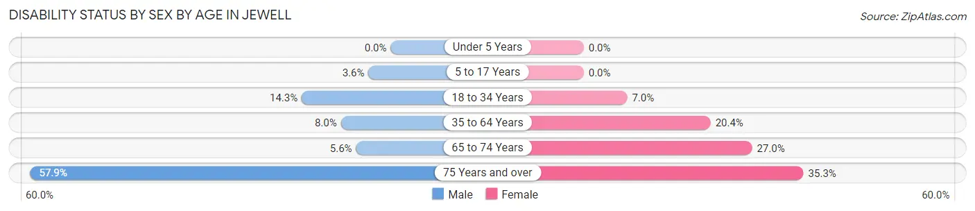 Disability Status by Sex by Age in Jewell