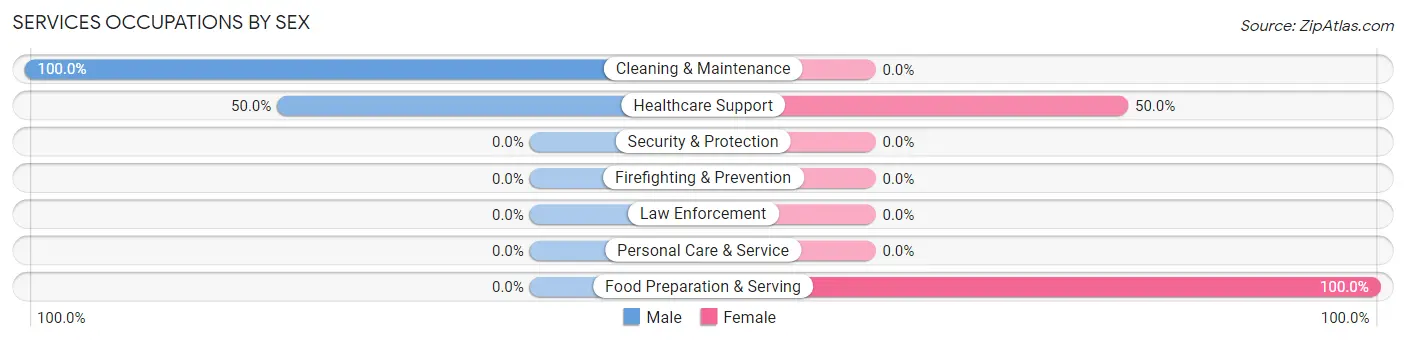 Services Occupations by Sex in Jewell