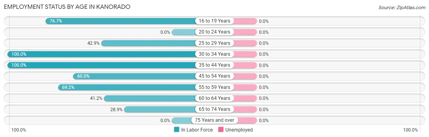 Employment Status by Age in Kanorado