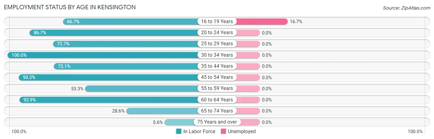 Employment Status by Age in Kensington