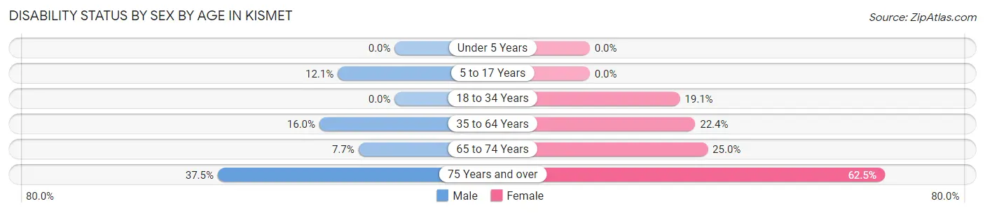 Disability Status by Sex by Age in Kismet